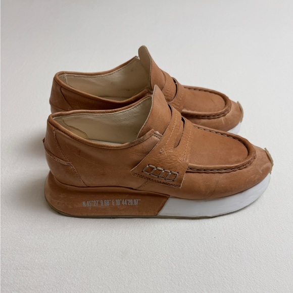 A.S. 98 Elian Platform Leather Loafer In Light Brown Cream Size 42 - US Size 11 - Picture 4 of 15